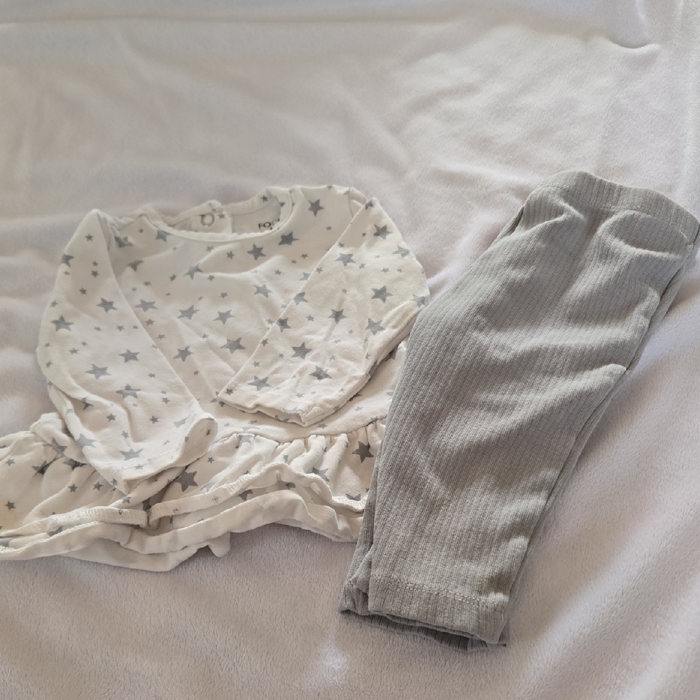 Kids Starry Night Matching Set - White and Gray